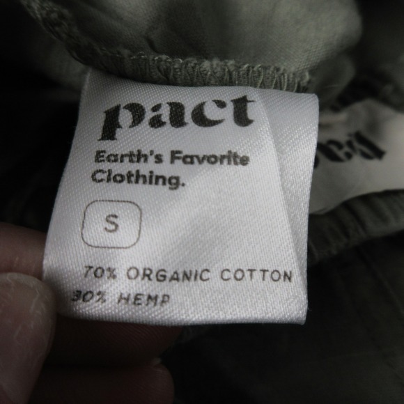 Pact Womens Cargo Pants Wide Leg Pull On Organic Cotton Hemp Green Size S Tie - Picture 7 of 11
